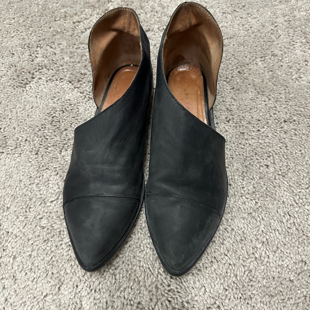 Free People Black Dorsay flat booties